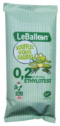 Lot de 25 Ethylotests NF à Usage Unique 0.2 G/L JEUNE CONDUCTEUR
